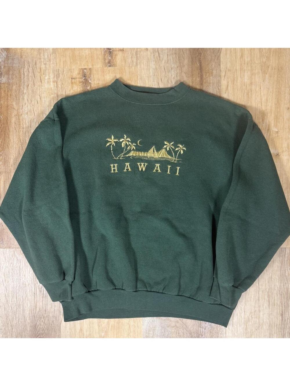 90s Hawaii Green Crewneck Sweatshirt – Size L